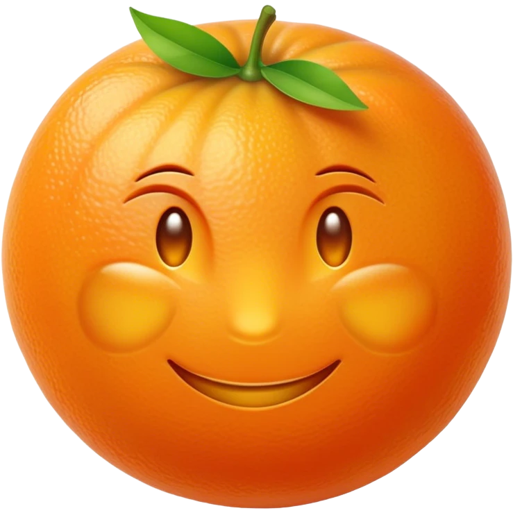 Cinematic Realistic Orange Emoji, Juicy and vibrant, with a bright, glossy skin that gleams in the light, revealing a slight texture from the natural pith. The orange segments peek through as the fruit radiates refreshing energy. Soft glowing outline, capturing the essence of a sweet, zesty burst of flavor in a perfect orange! emoji