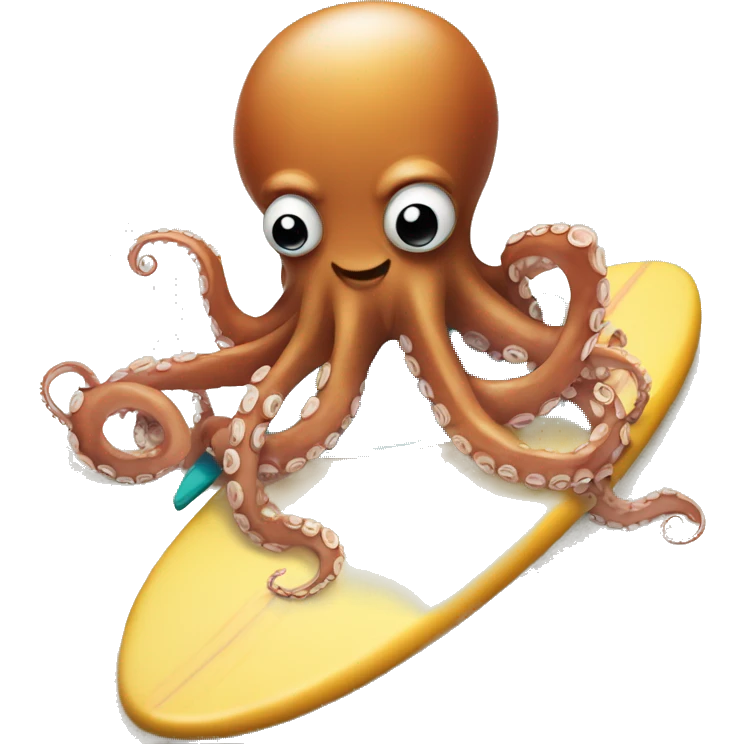 octopus on surfboard  emoji