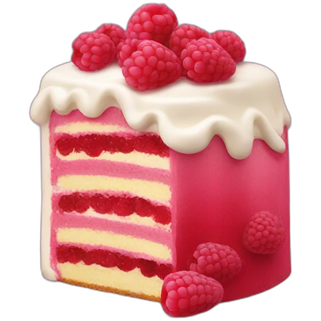 Raspberry delight cake emoji