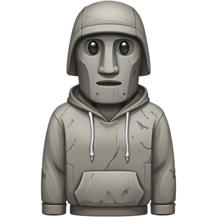 Moai in a hoodie emoji