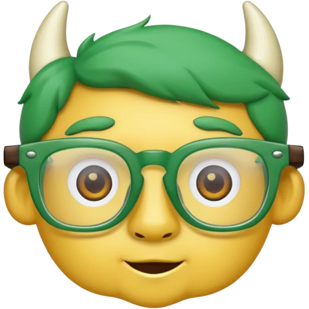 green framed Reading glasses emoji