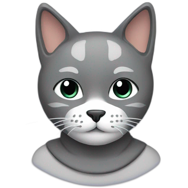 gray cat wearing face mask emoji