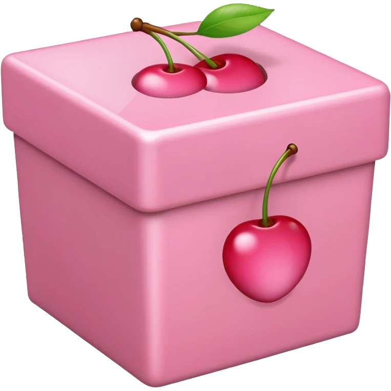 Light Pink cherry emoji with pink box emoji