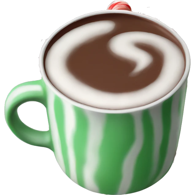 Peppermint hot chocolate peppermint on the rim emoji