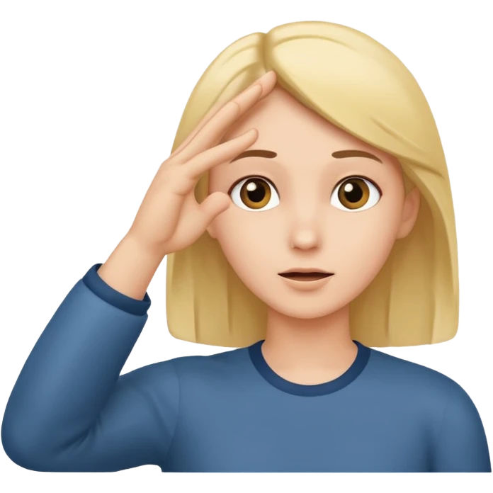 hand pointing to head emoji