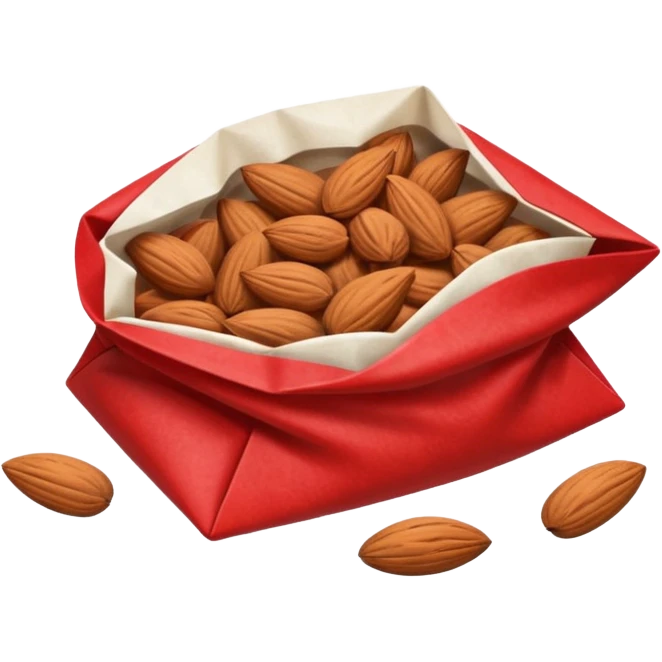 roasted almonds in red and white paperbag emoji