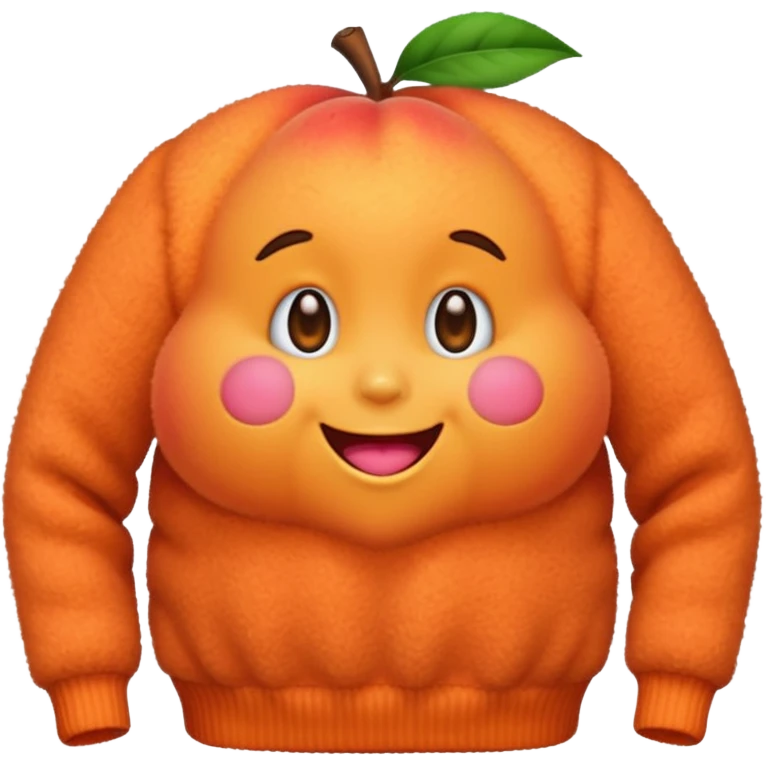 emoji of an peach that wears sweater emoji