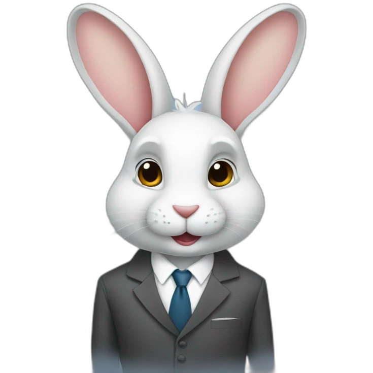 Rabbit in a suit and tie emoji