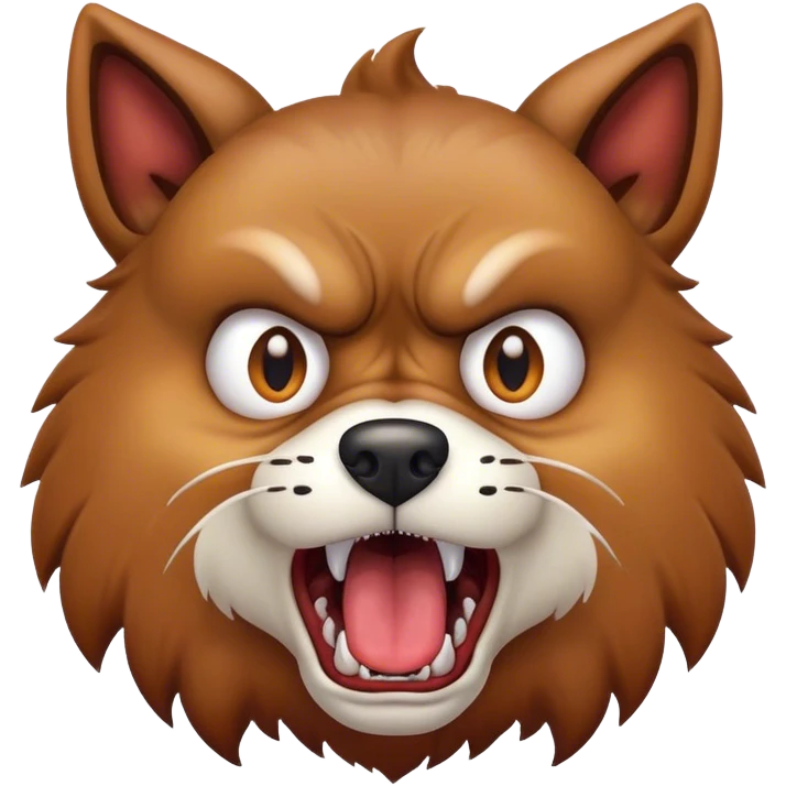 A rabid dog with foaming mouth, aggressive posture, and wild eyes, looking furious and uncontrollable emoji