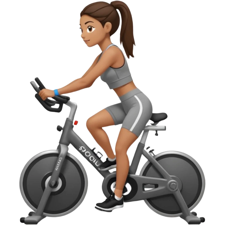 girl biking in soulcycle class  emoji