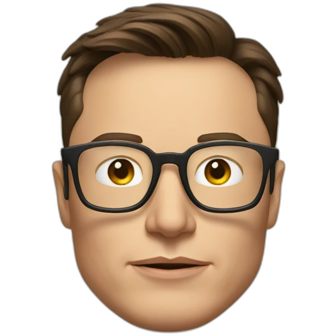 Elon Musk with tug glasses  emoji
