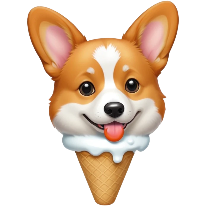 Corgi eating ice cream  emoji