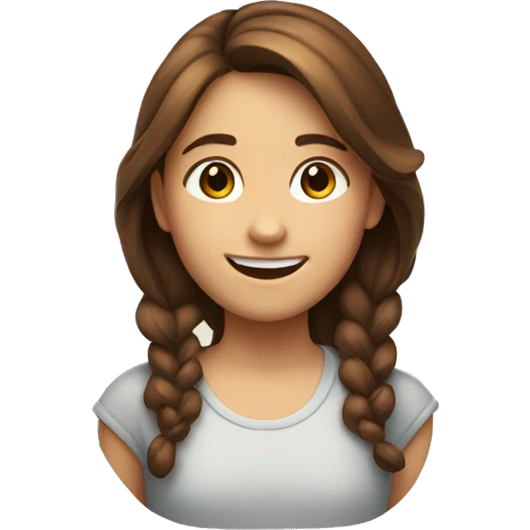 A smiling girl with brown hair shows a like emoji