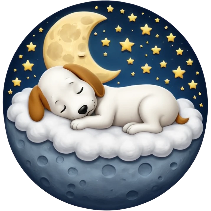 Snoopy sleeping in the moon emoji