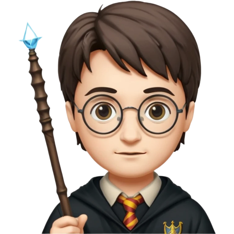 Harry Potter with a wand emoji