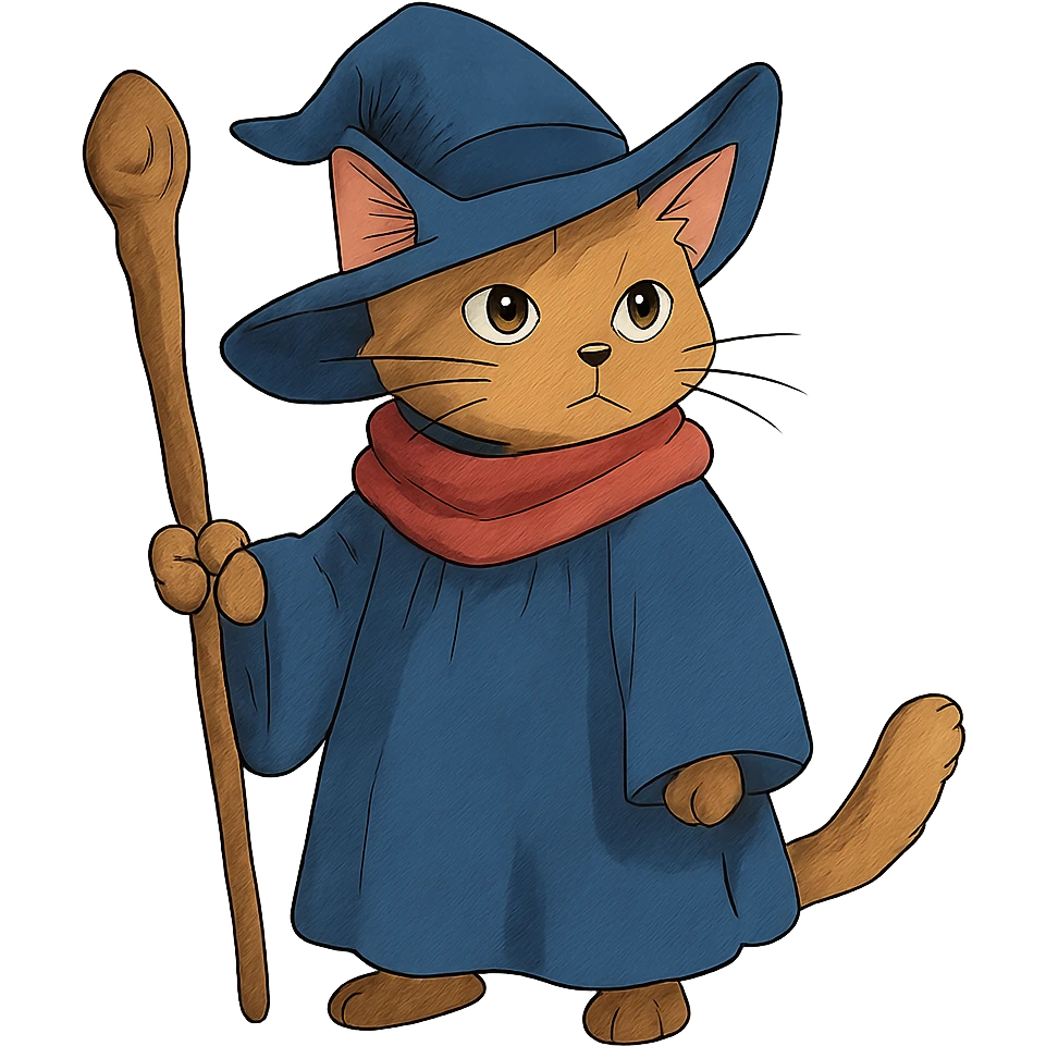 ghibli style wizard cat emoji