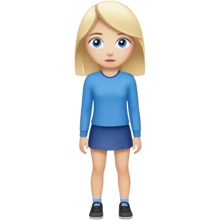 blue eyes blonde girl TRYING TO GET SOMEONES ATTENTION FULL BODY STANDING UP emoji