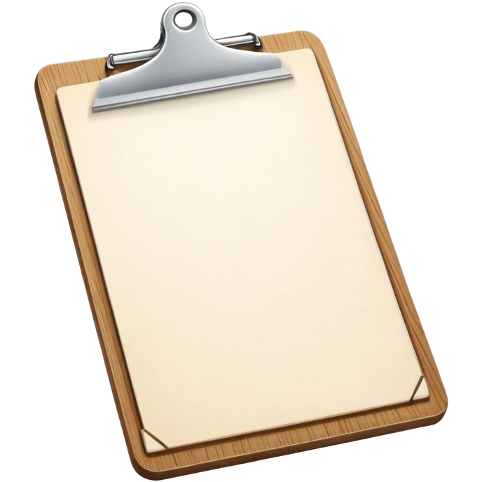 wooden clipboard with white paper emoji