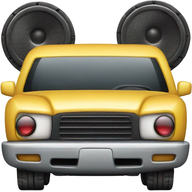 Car with big speakers emoji
