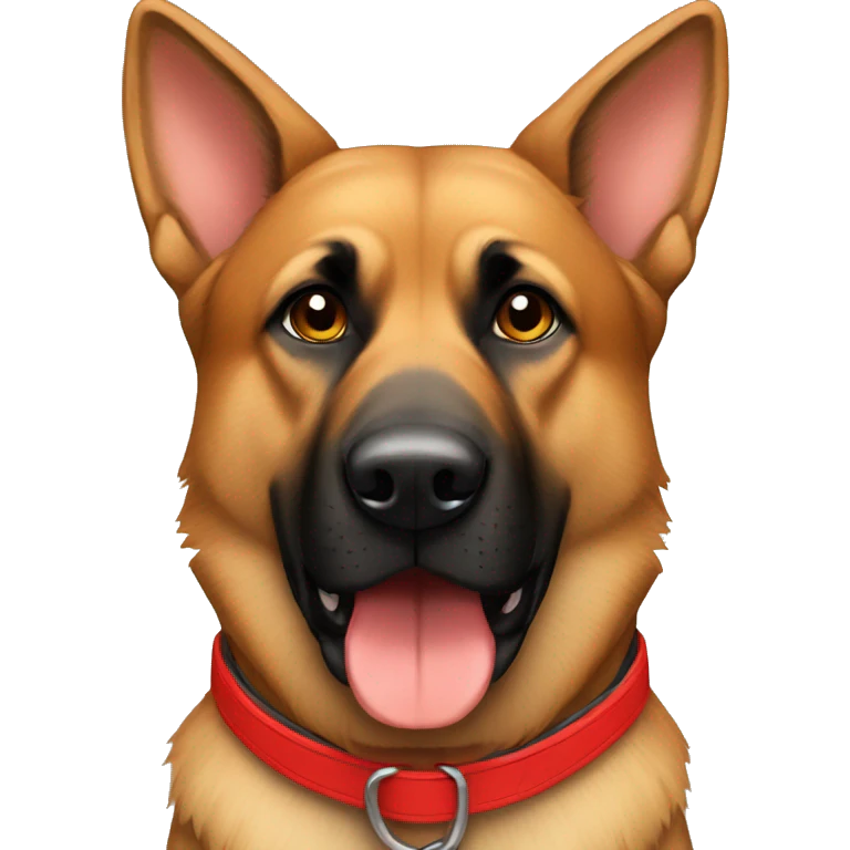 German Shepard like boxer with red gloves  emoji
