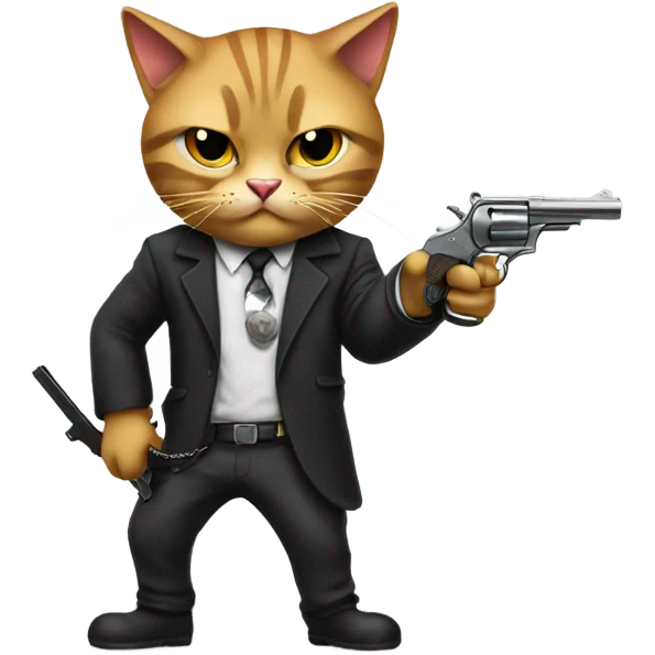 Gangster cat with gun emoji