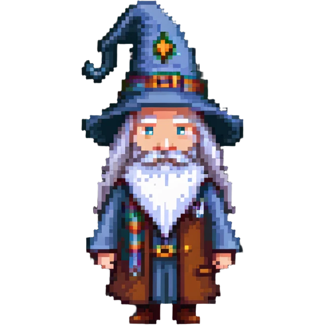 Albus Dumbledore with long beard and wizard hat emoji