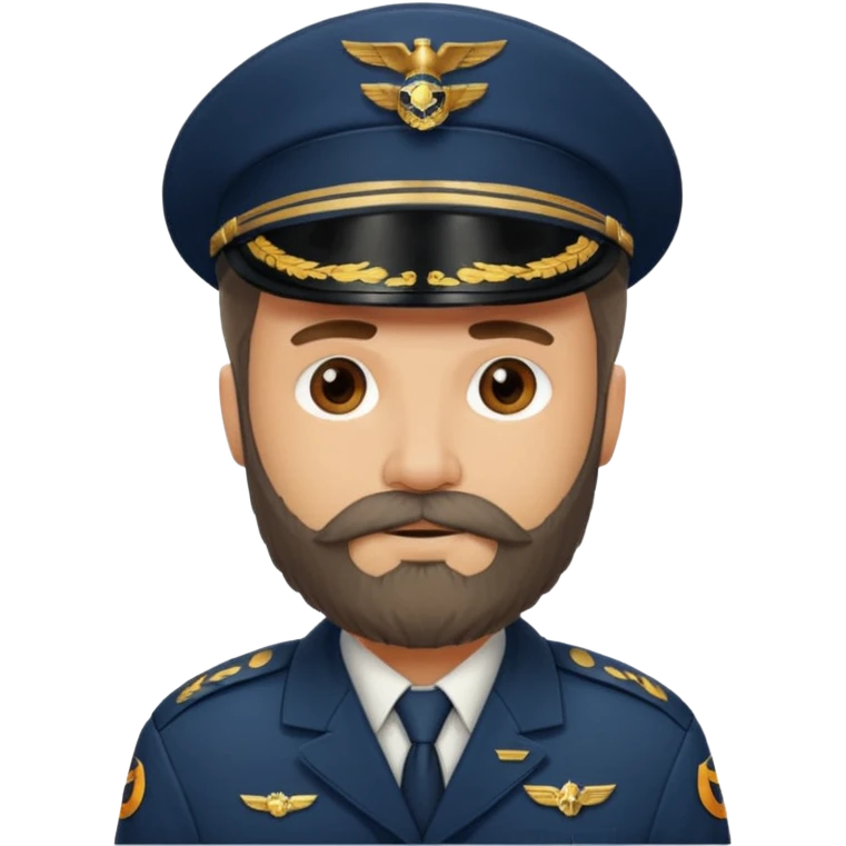 captain pilot bearded emoji