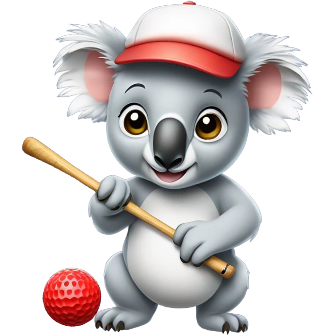 Koala playing golf emoji
