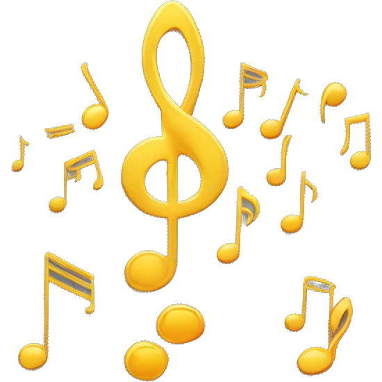 Pentagrama con notas musicales  emoji