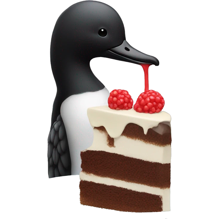 Loon eating cake emoji