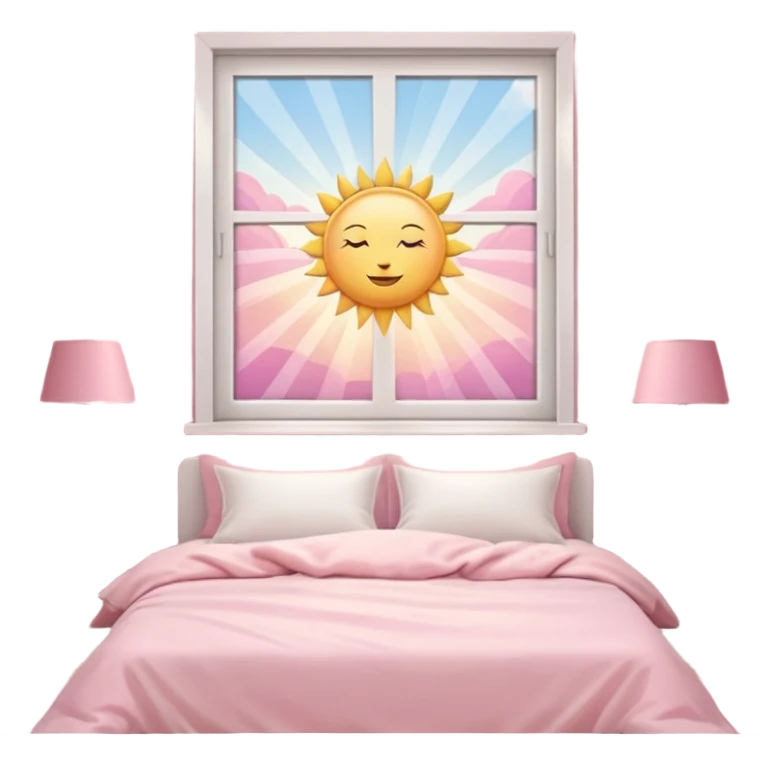 Aesthetic sun rays from window in pink bedroom emoji