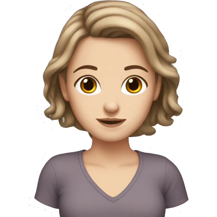 white girl with brown hair emoji