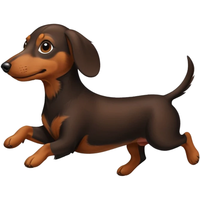 Dachshund dog escaping emoji