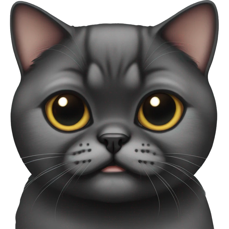 Full Black exotic shorthair cat emoji