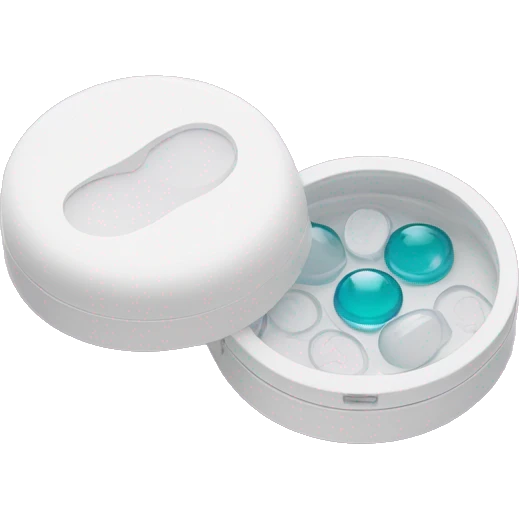 dual compartment screw-top prescription contact lens case emoji