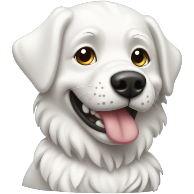  Perro blanco peludo emoji