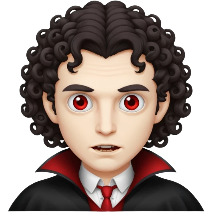 curly vampire with optical emoji