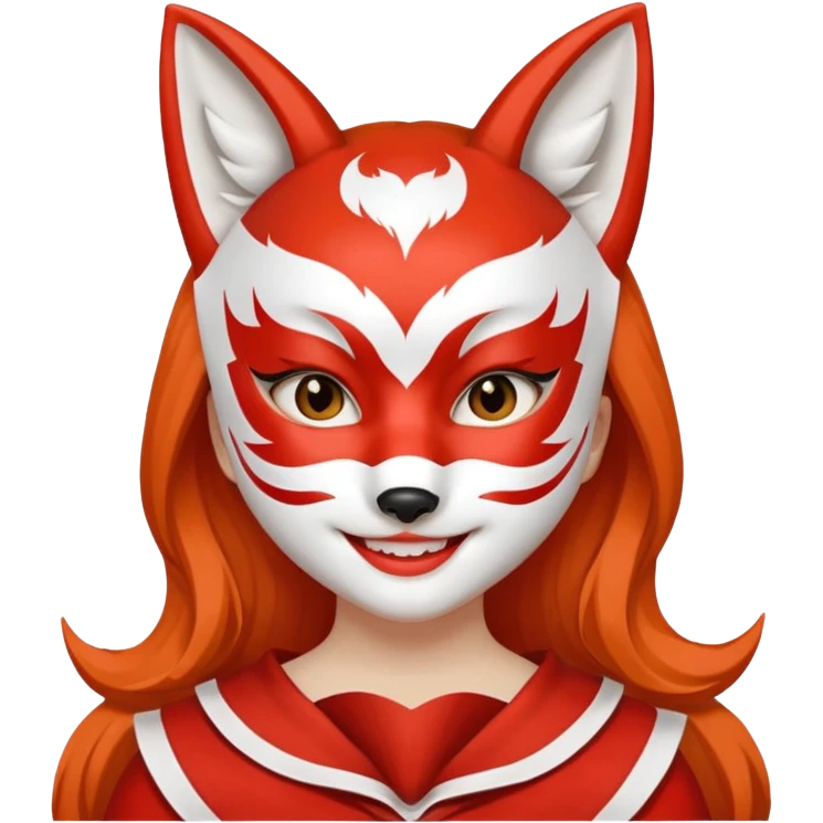 Girl with kitsune mask emoji