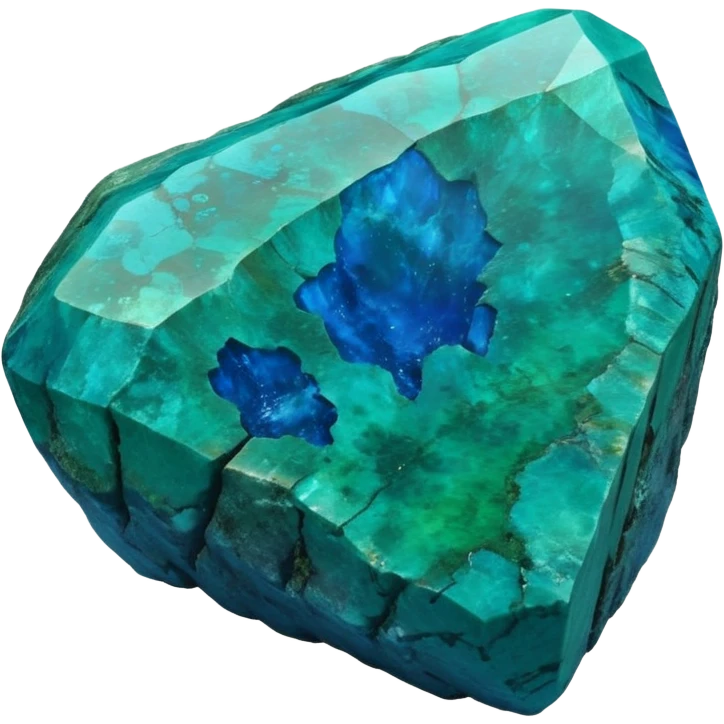 Ultra realistic, isolated, vibrant and sparkling, Raw chrysocolla, rendering emoji