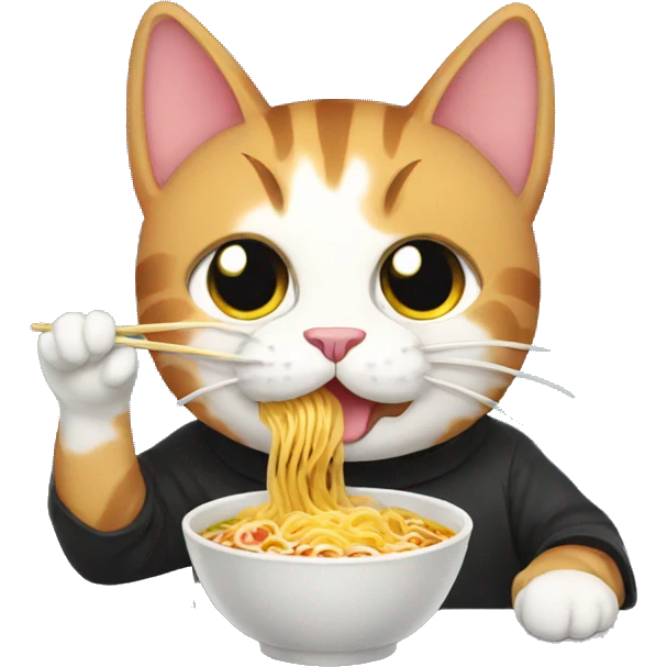 cat eating ramen emoji