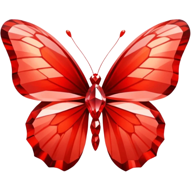 red 56-carat diamond shaped as butterfly emoji