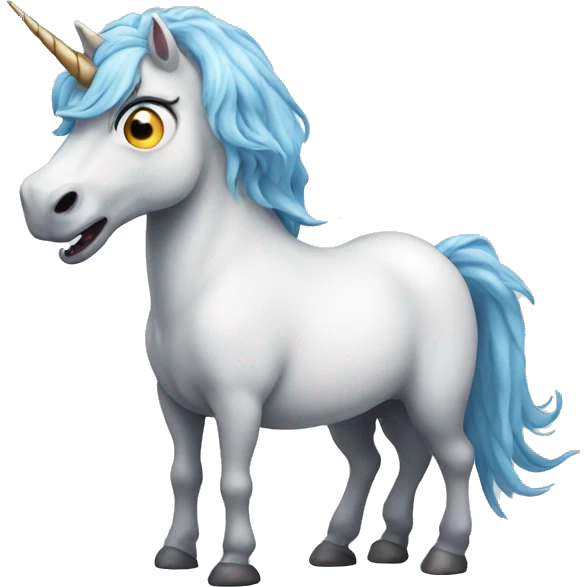 Scared unicorn  emoji