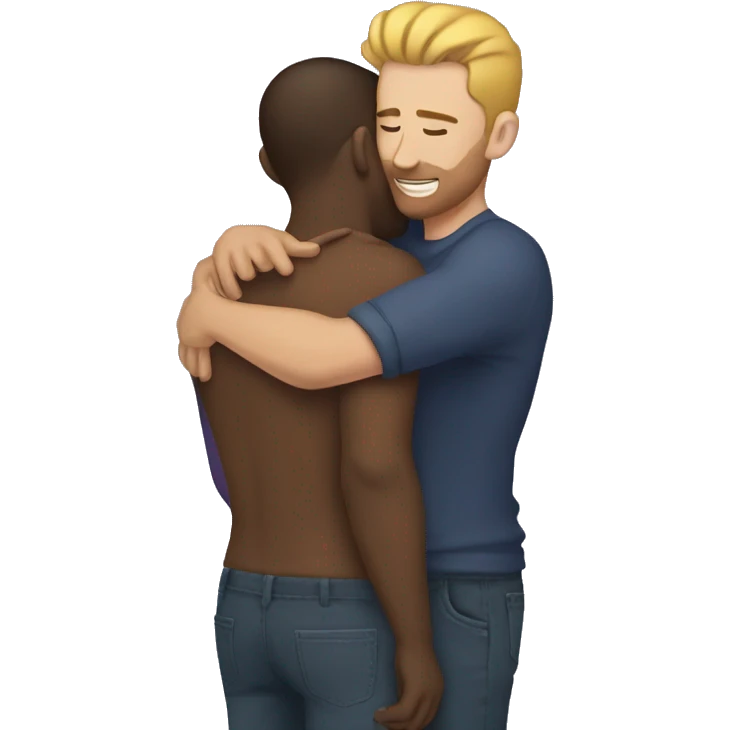 gay men hug emoji