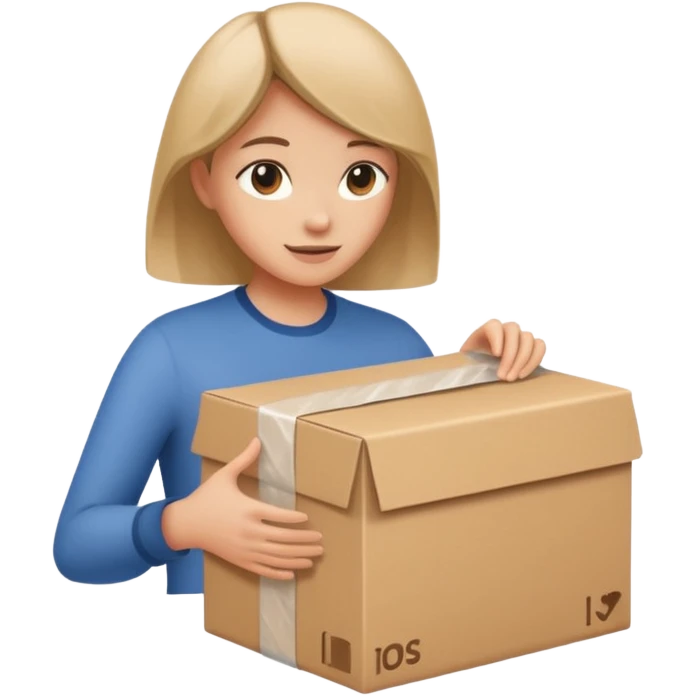 택배박스를 포장하는 여자 emoji