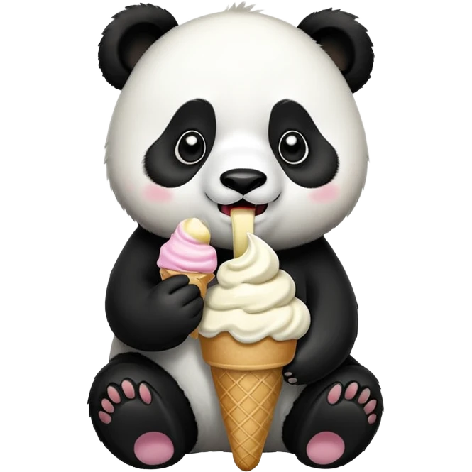 Panda eating ice cream emoji