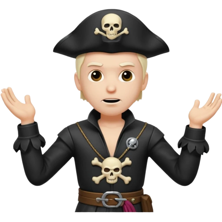 animated emoji for a player called prophet of doom I Dont Know shruging emote needs to be white male space pirate themed and dark aesthetic  emoji