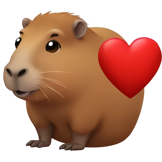 capybara with heart emoji