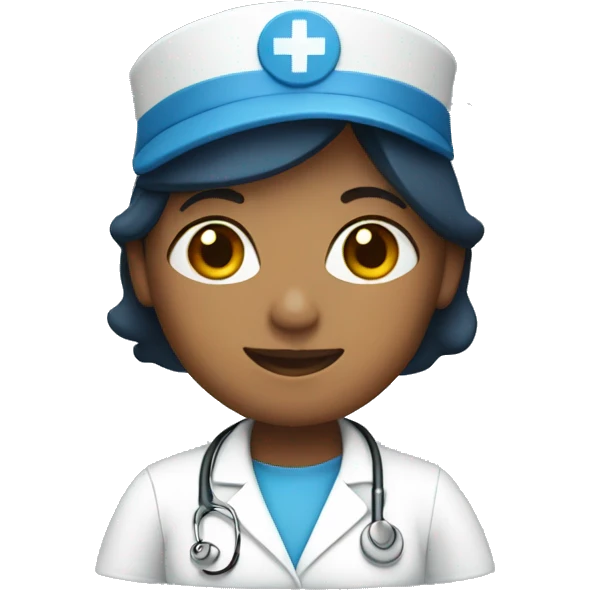 nurse wearing blue with a cap emoji