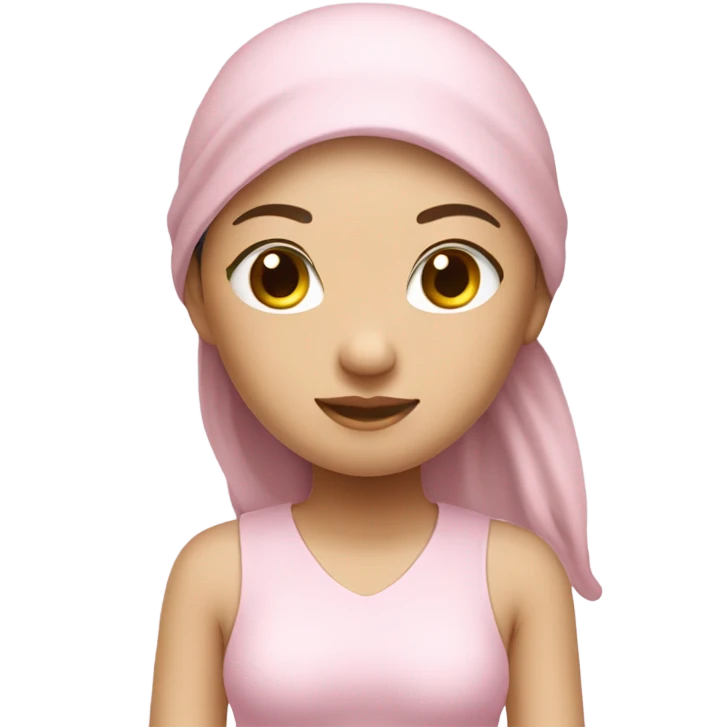 asian yoga girl light pink clothes  emoji