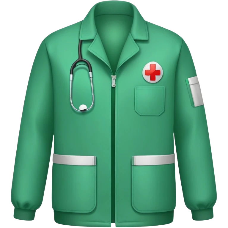 green occupational therapy jacket with medical details emoji